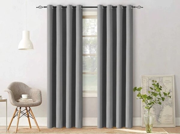OXFORD világosszürke függöny 140x270 cm Felfüggesztés: Hullámos sínszalag
