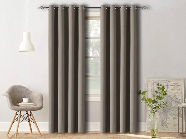 OXFORD szürkésbarna függöny 140x250 cm Felfüggesztés: Hullámos sínszalag