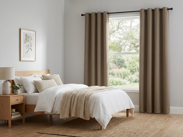 OXFORD bézs függöny 140x250 cm Felfüggesztés: Fém gyűrűk