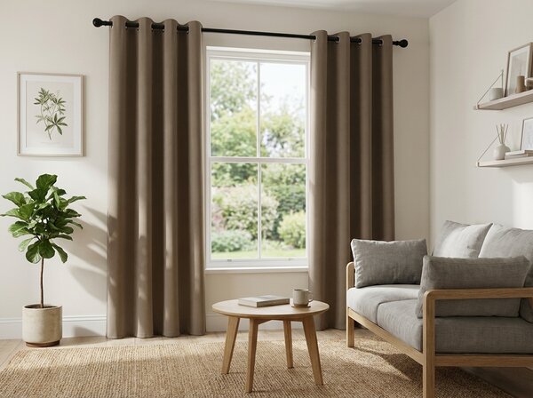 OXFORD bézs függöny 140x250 cm Felfüggesztés: Fém gyűrűk
