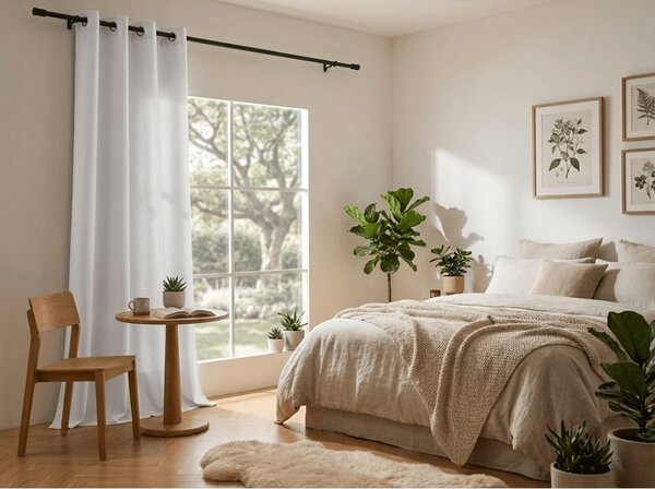 OXFORD LIGHT fehér függöny 140x250 cm Felfüggesztés: Hullámos sínszalag