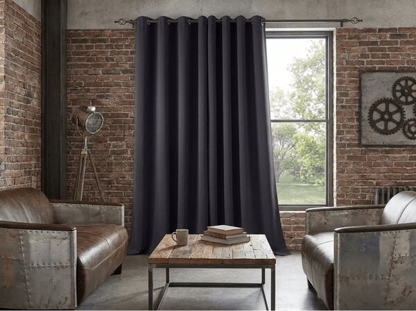 OXFORD LIGHT sötétszürke függöny 140x250 cm Felfüggesztés: Hullámos sínszalag