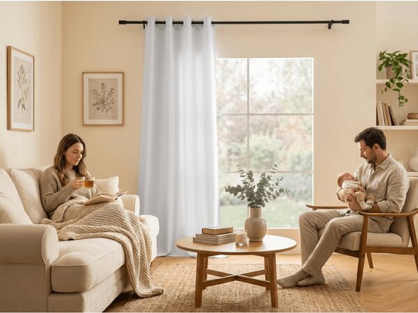 OXFORD LIGHT fehér függöny 140x250 cm Felfüggesztés: Hullámos sínszalag