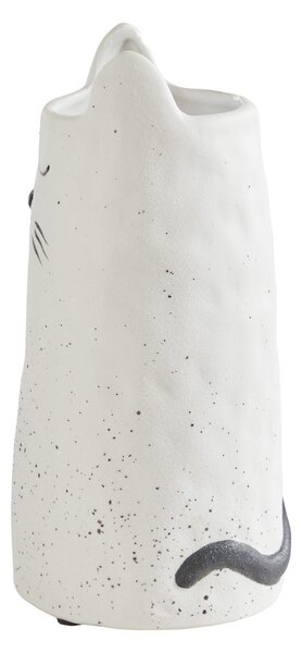 GATO kerámia váza macska fehér, 20 cm
