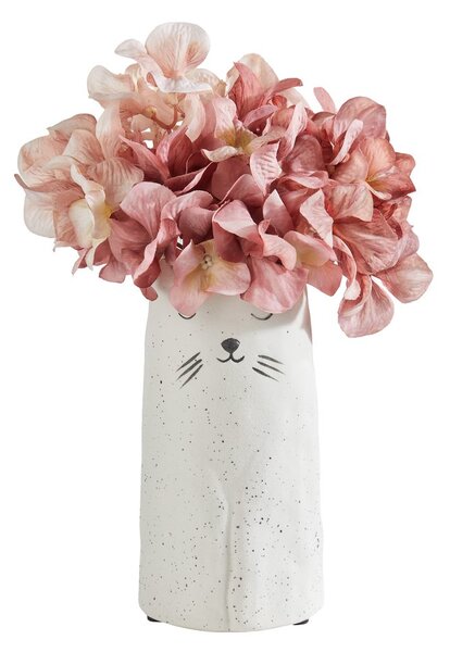 GATO kerámia váza macska fehér, 20 cm