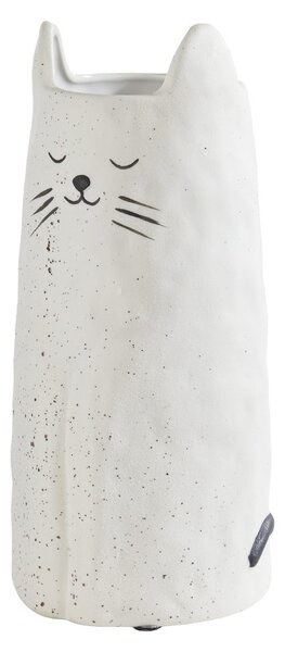 GATO kerámia váza macska fehér, 26 cm