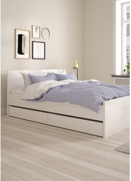 Fehér ágy alatti fiók szett 2 db-os 90x190-140x190 cm Naia – Tvilum