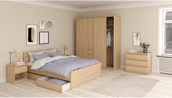 Natúr színű ágy alatti fiók szett 2 db-os 90x190-140x190 cm Naia – Tvilum