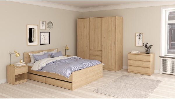Natúr színű ágy alatti fiók szett 2 db-os 90x190-140x190 cm Naia – Tvilum