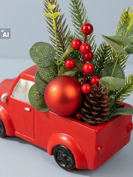 Sinsay - Karácsonyi dísznövény autó alakú cserépben - többszínű
