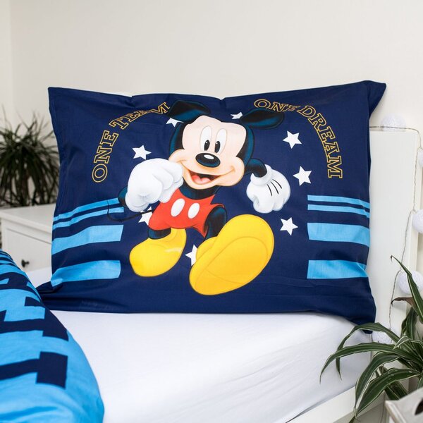 Jerry Fabrics Ágyneműhuzat Mickey Team - Kék | 140 x 200 cm / 70 x 90 cm