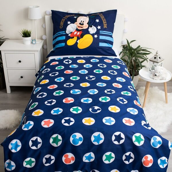 Jerry Fabrics Ágyneműhuzat Mickey Team - Kék | 140 x 200 cm / 70 x 90 cm