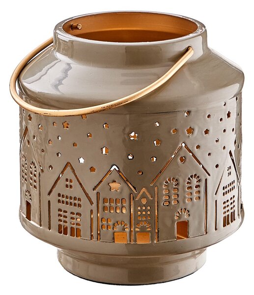 COZY HOME fém lámpás 17 cm, sötétszürke