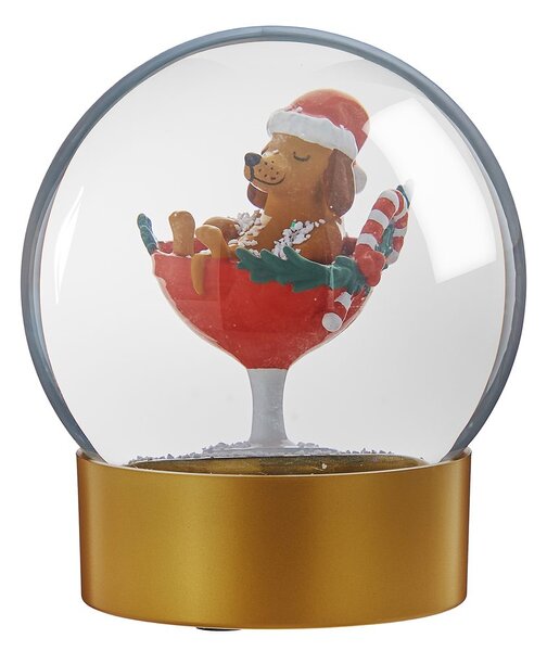 CELEBRATE X-MAS hógömb 11 cm, kutyus