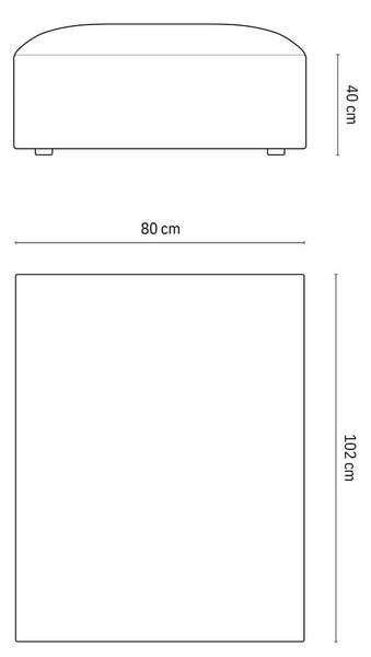 Bézs bársony lábtartó Jodie – Micadoni Home