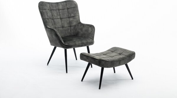 Design fotel Sweden sötétzöld bársony