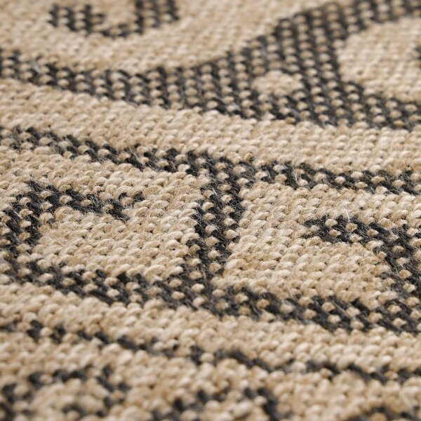 Fekete-bézs kerek kültéri szőnyeg ø 80 cm Comilla – Ayyildiz Carpets
