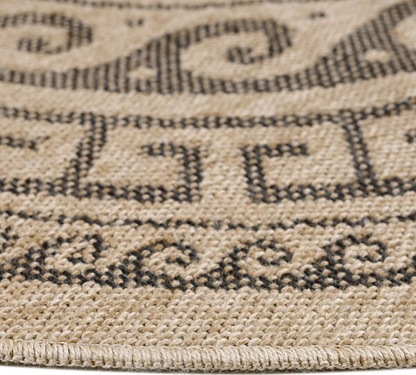 Fekete-bézs kerek kültéri szőnyeg ø 80 cm Comilla – Ayyildiz Carpets