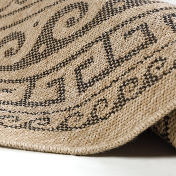 Fekete-bézs kerek kültéri szőnyeg ø 80 cm Comilla – Ayyildiz Carpets
