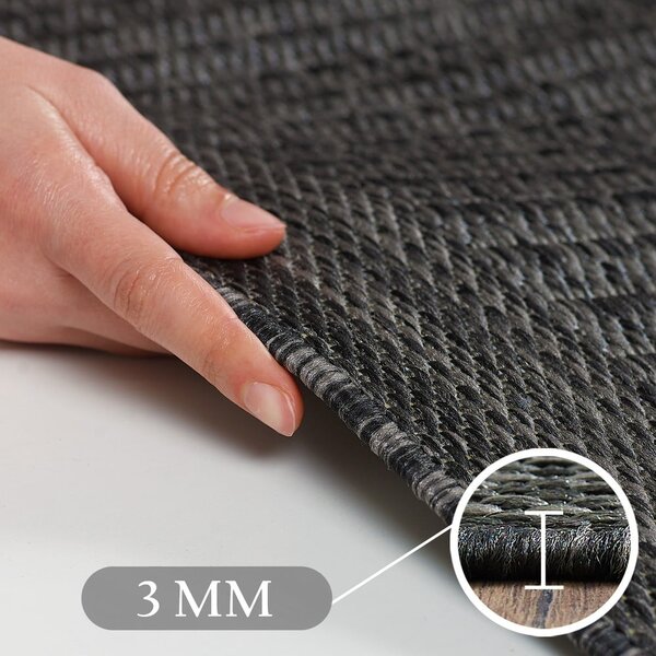 Sötétszürke kerek kültéri szőnyeg ø 120 cm Giza – Ayyildiz Carpets