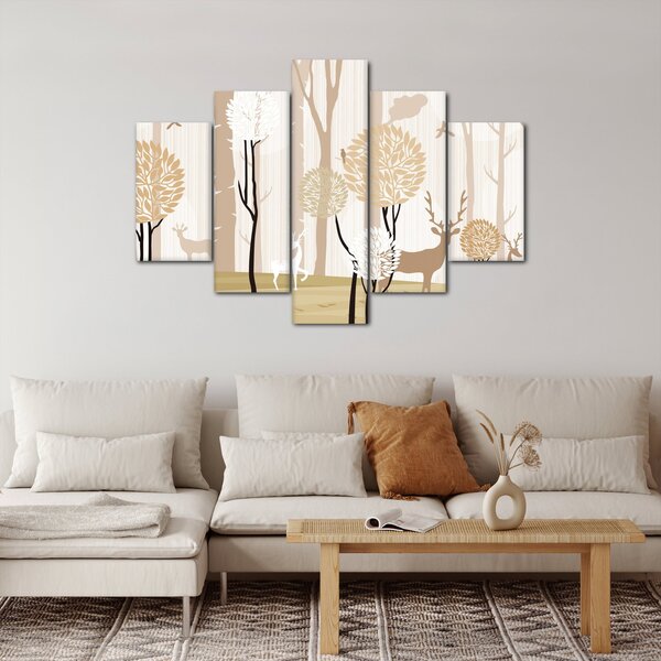Kép - Illusztrált erdő (150x105 cm)