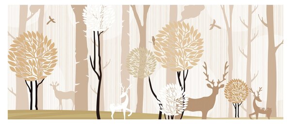 Kép - Illusztrált erdő (120x50 cm)