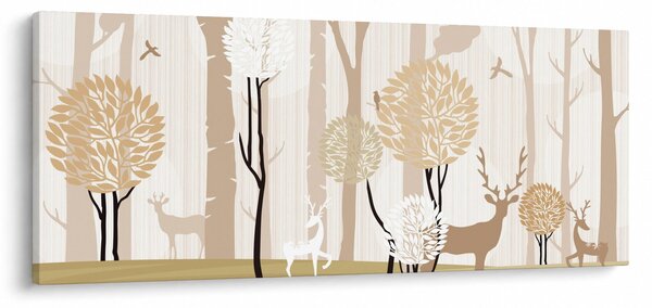 Kép - Illusztrált erdő (120x50 cm)