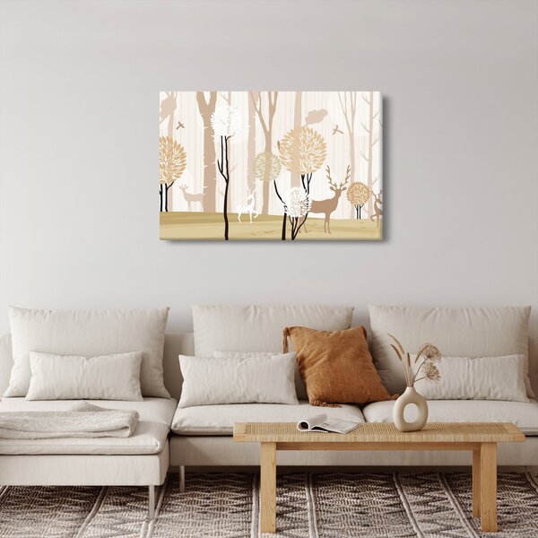 Kép - Illusztrált erdő (90x60 cm)