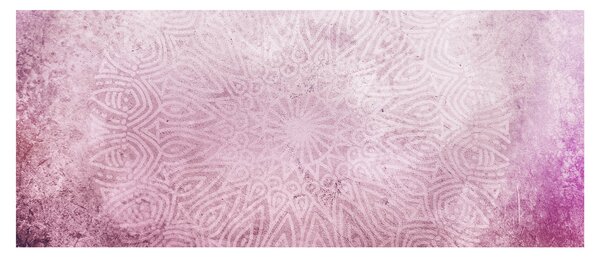 Kép - Mandala rózsaszín falon (120x50 cm)