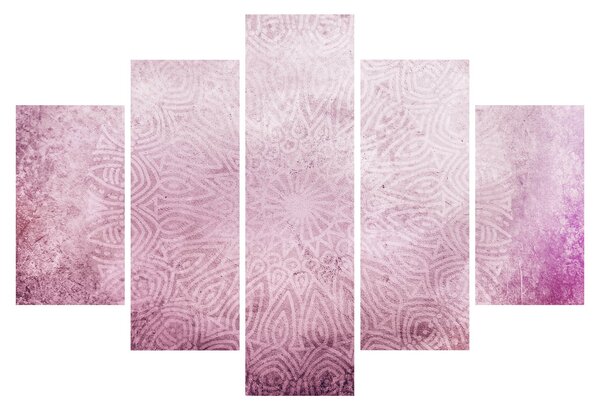 Kép - Mandala rózsaszín falon (150x105 cm)
