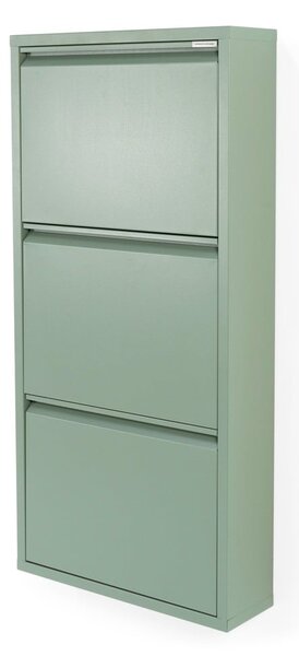 Szürkészöld fém billenő ajtós cipőtartó 50x103x15 cm Billy – Spinder Design