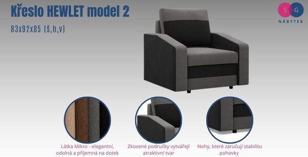 HEWLET 2-es modellű fotel Fekete-zöld