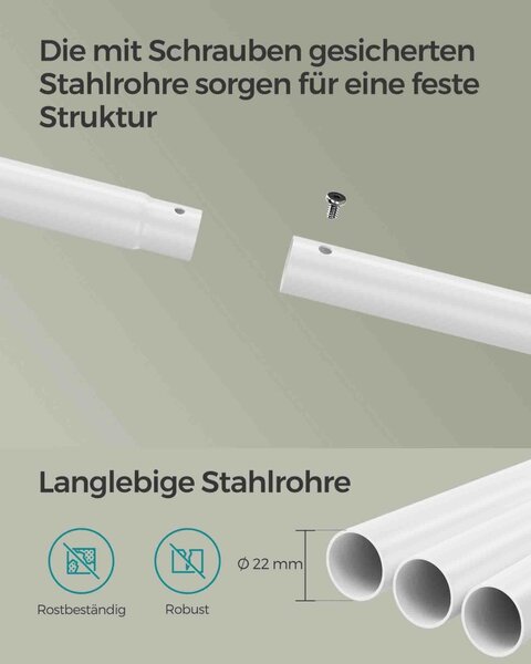 Gurulós fogas, Songmics, bézs, 98.5x35x160.3 cm