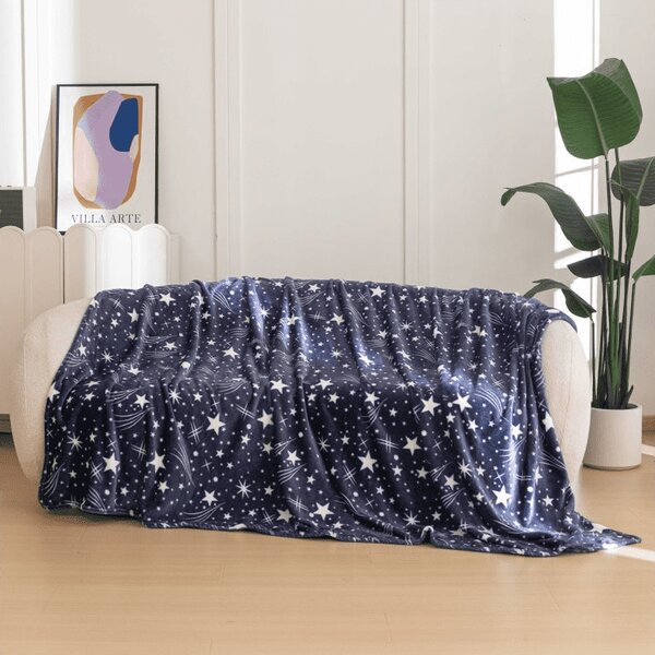 Mikroplüss takaró STARLIGHT, sötétkék Méret: 150 x 200 cm