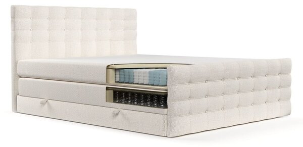 Krémszínű ágyneműtartós boxspring ágy 200x200 cm Blend – Maison de Rêve
