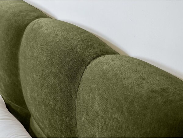 Zöld kárpitozott franciaágy ágyráccsal 160x200 cm Kumo – Bobochic Paris