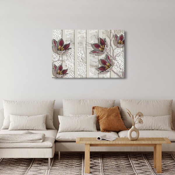 Kép - Dekoratív virágok (90x60 cm)