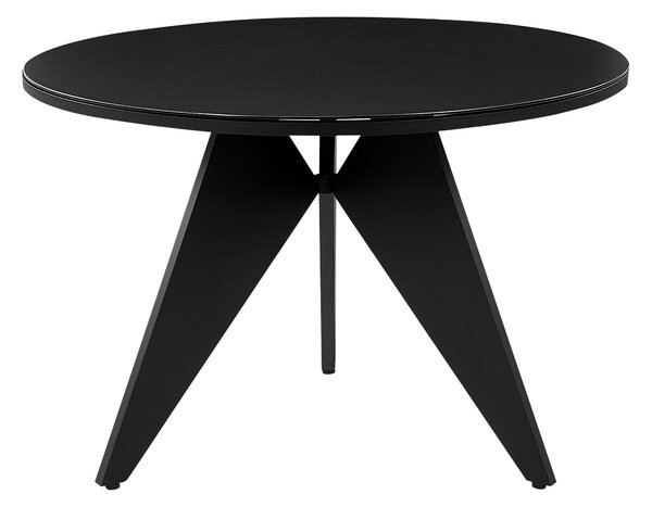 Kerti asztal OLMETTO 83 cm 110 cm Üveg Fekete