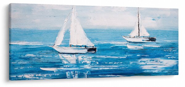 Kép - Egy jacht festése a tengeren (120x50 cm)