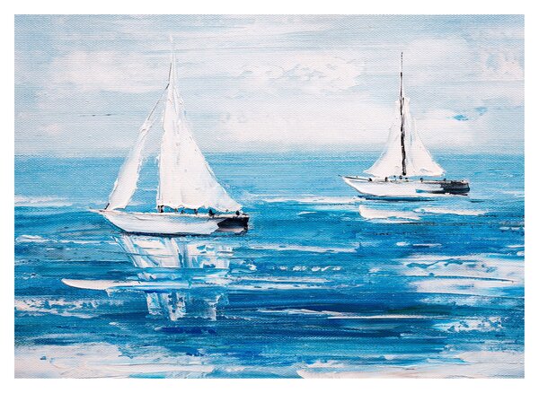 Kép - Egy jacht festése a tengeren (70x50 cm)