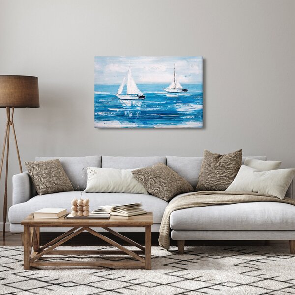 Kép - Egy jacht festése a tengeren (90x60 cm)