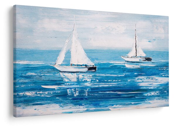 Kép - Egy jacht festése a tengeren (90x60 cm)