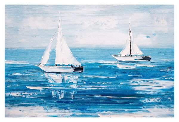 Kép - Egy jacht festése a tengeren (90x60 cm)