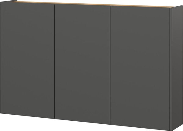 Antracitszürke függő szekrény tölgyfa dekorral 138x87x25 cm Libbiano – Germania