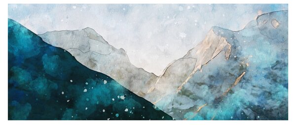 Kép - Hegyek rajza (120x50 cm)