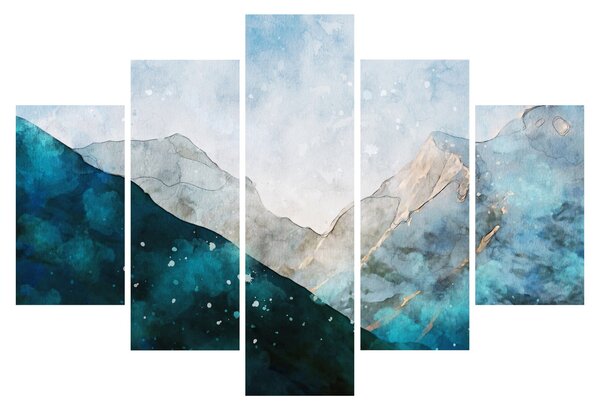 Kép - Hegyek rajza (150x105 cm)