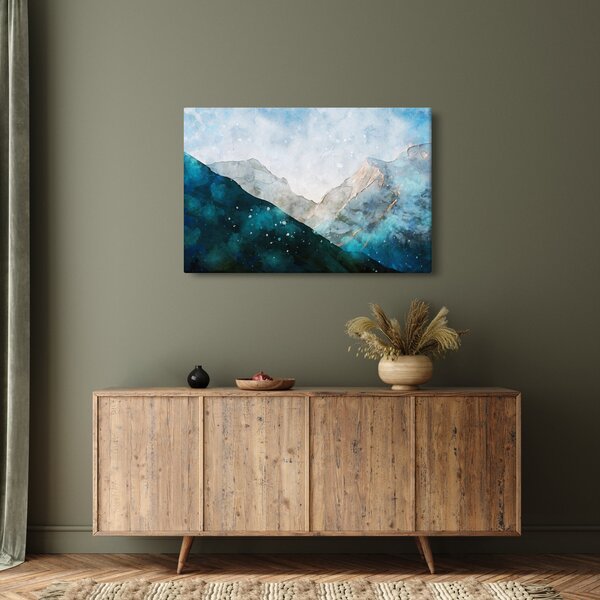 Kép - Hegyek rajza (90x60 cm)