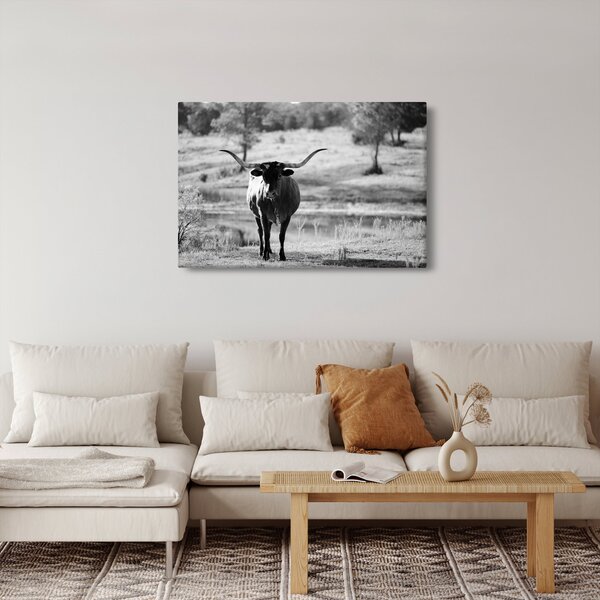 Kép - Tehén, fekete-fehér (90x60 cm)