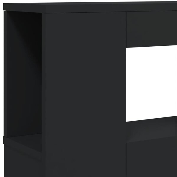 VidaXL fekete szerelt fa LED-es fejtámla 200 x 18,5 x 103,5 cm