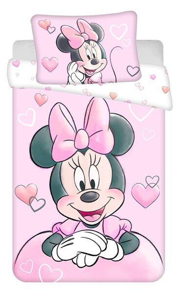 Pamut ágyneműhuzat babaágyhoz 100x135 cm Minnie – Jerry Fabrics